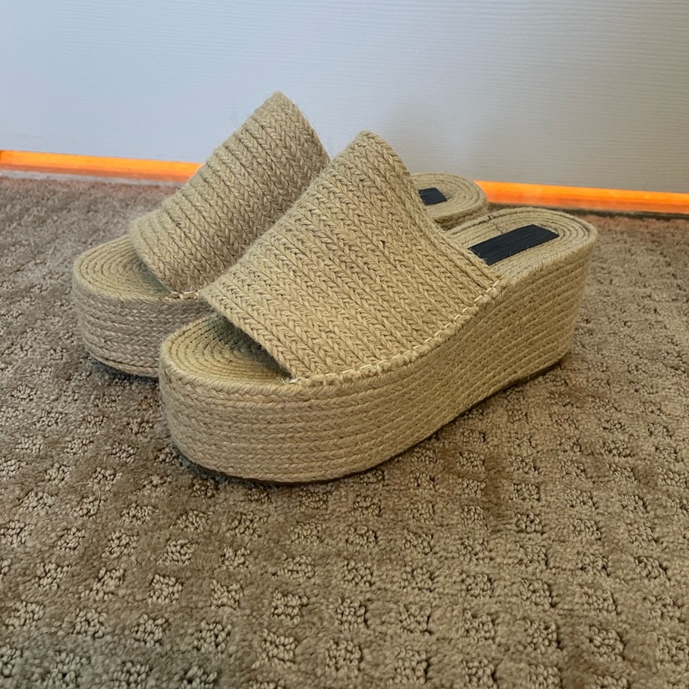 Zara raffia platform sandals